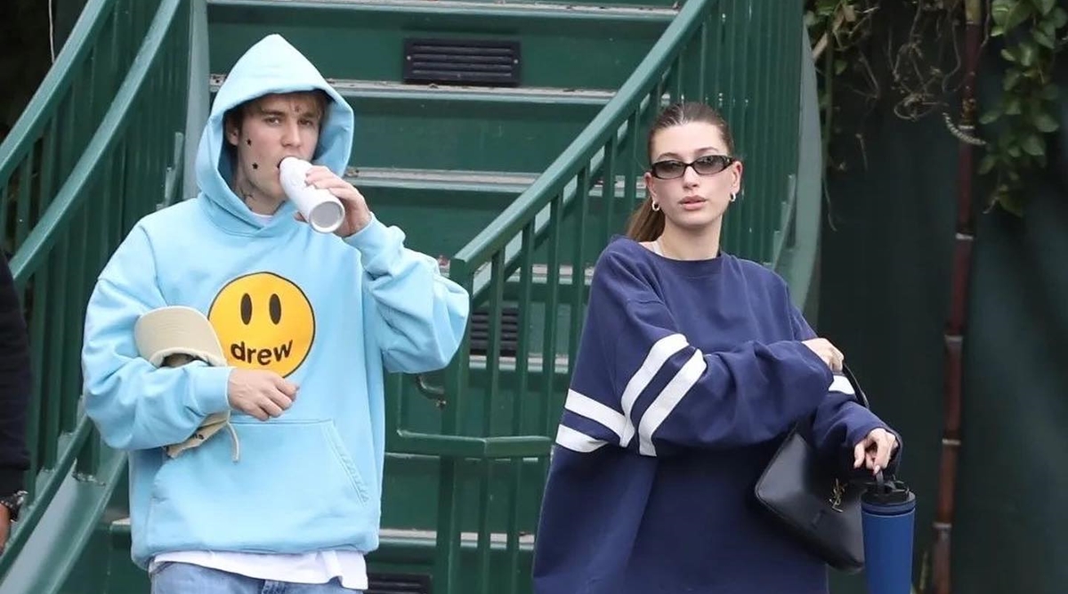 Hailey Bieber was spotted wearing Justin's Toronto Argos sweater