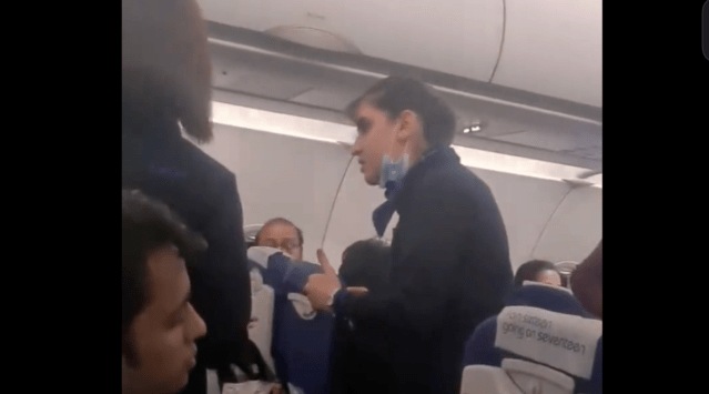 A screen grab from the Indigo video (Twitter viral)