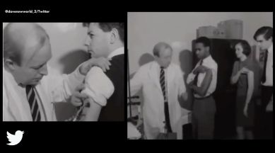 jet injectors mass vaccination, viral video vaccinations, why jet injectors were banned, vaccinations without needles, viral historic videos, indian express