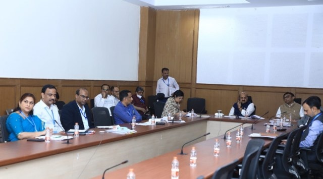 CM Basavaraj Bommai held a meeting with Health and Family Welfare Minister K Sudhakar and other senior officials regarding preparedness for the new Covid variant. (Express)
