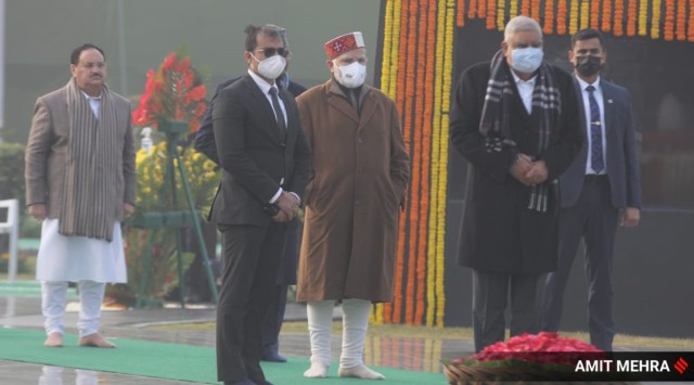 PM Modi paid floral tributes to Atal Bihari Vajpayee (Express photo by Amit Mehra)