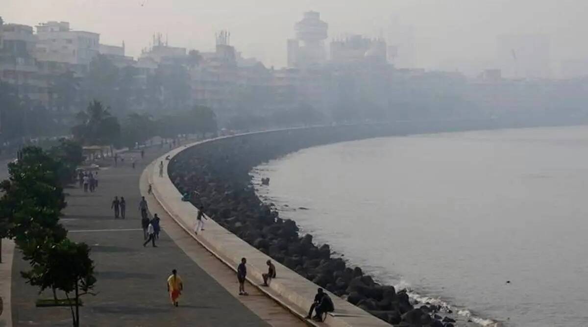 Mumbai s AQI slips to very poor smog covers skyline Mumbai