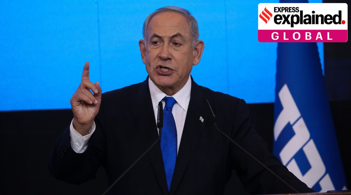 Former Israeli Prime Minister and the head of Likud party, Benjamin Netanyahu during a speech in Jerusalem. (AP Photo/Oren Ziv, File)