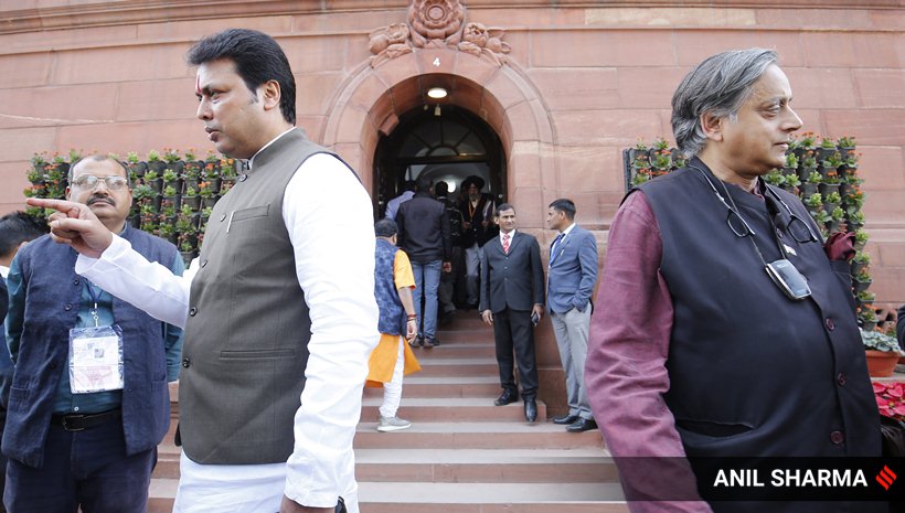Scenes from the Parliament: Amit Shah, Mahua Mitra, Shashi Tharoor and  others attend Winter Session