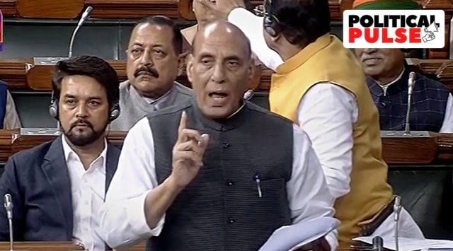 Defence Minister Rajnath Singh speaks about the Tawang clash in the Lok Sabha during the ongoing Winter Session of Parliament, in New Delhi, Tuesday, Dec. 13, 2022. (PTI Photo)