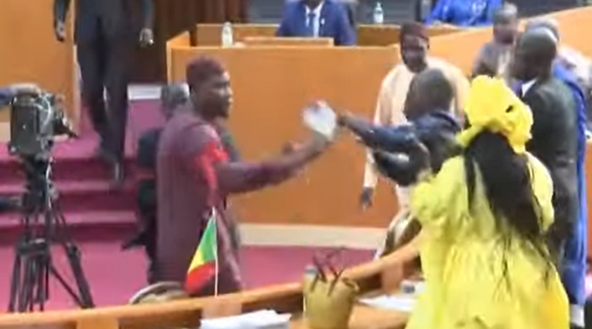 The session was suspended as lawmakers traded blows, accusations, and insults. (Photo: YouTube/africanews)