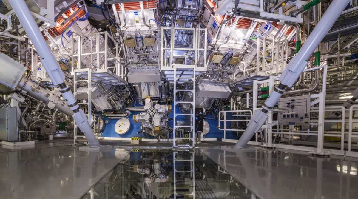 This undated image provided by the National Ignition Facility at the Lawrence Livermore National Laboratory shows the NIF Target Bay in Livermore, California. (Damien Jemison/Lawrence Livermore National Laboratory via AP, File)