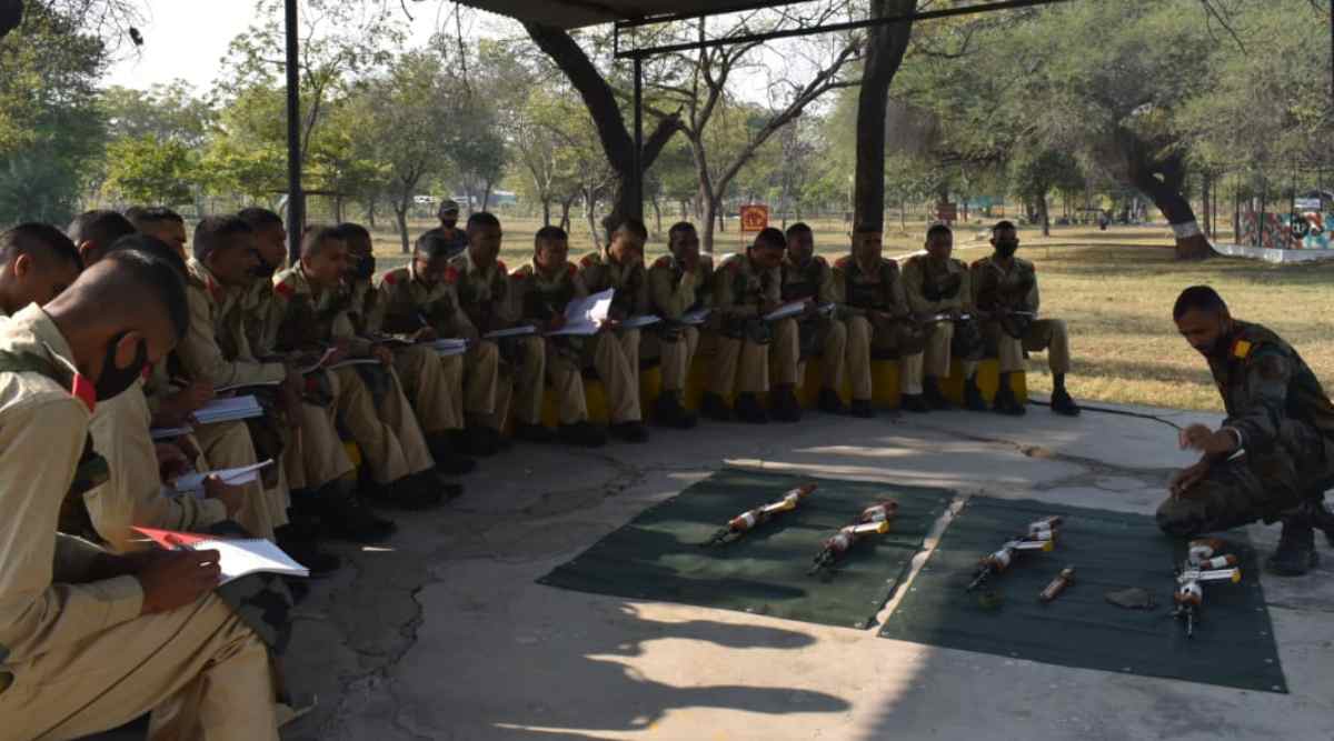 The first batch of Agniveers arrives at The Guards Regimental Centre for training. (Express Photo)