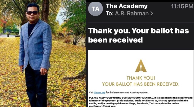 AR Rahman votes for Oscars 2023 (Image: AR Rahman/Instagram)