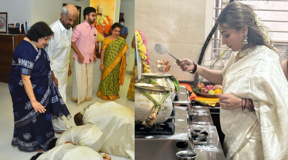 Rajinikanth's at home Pongal celebrations with grandsons Lingaa ...