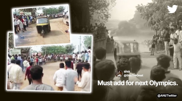 auto driving in reverse, reverse auto driving, reverse auto driving competition, viral video, maharashtra, sangli, indian express