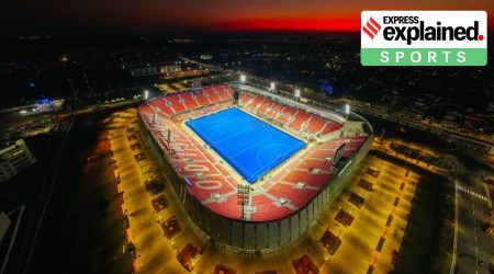 an aerial view of the Birsa Munda Stadium