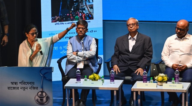 Chief Minister Mamata Banerjee in Murshidabad district on Monday. (CMO)
