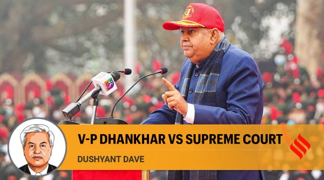Vice-President Jagdeep Dhankhar had recently characterised the Supreme Court judgment on the National Judicial Appointments Commission Act as “a glaring instance of severe compromise of parliamentary sovereignty and disregard of the mandate of the people”. (Photo: PTI)