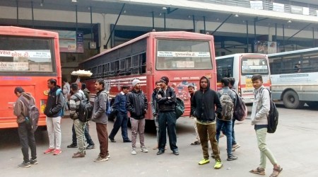 Rajkot busport of GSRTC, in Rajkot on Sunday. (Express photo)
