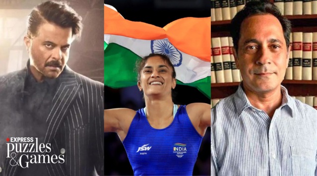 Express News Quiz showing anil kapoor, vinesh phogat and saurabh kirpal