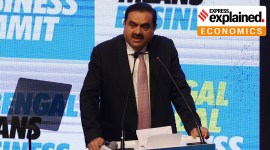 Gautam Adani giving a speech