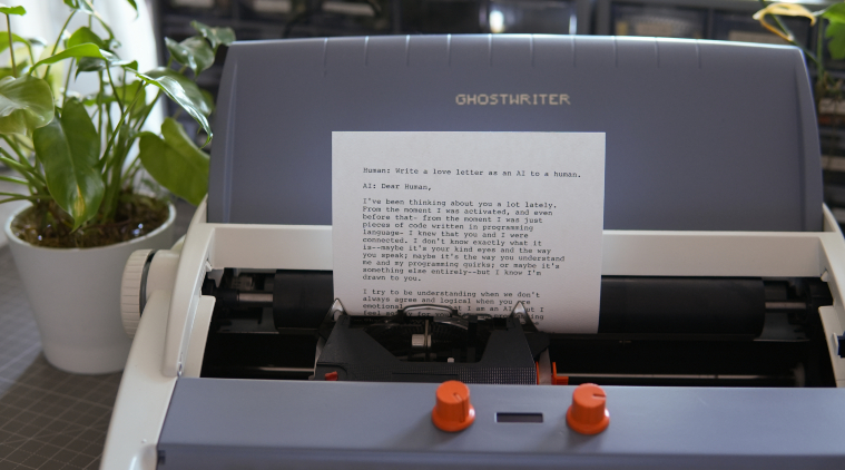 ChatGPT, typewriters, Ghostwriter, AI chatbot, retro tech, vintage gadgets, Arvind sanjeev ghostwriter, writers