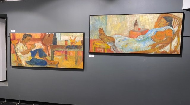 The exhibition of works by Chandana Hore. ( Express Photo)