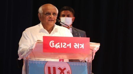 Gujarat Chief Minister Bhupendra Patel at a student union's convention at Bhavnagar in Gujarat on Jan 6, 2023, Friday. (Photo- Twitter/@Bhupendrapbjp)