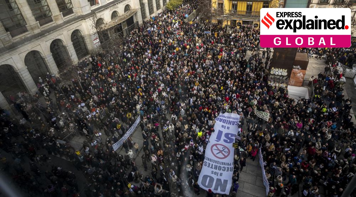 Spain protests, health workers