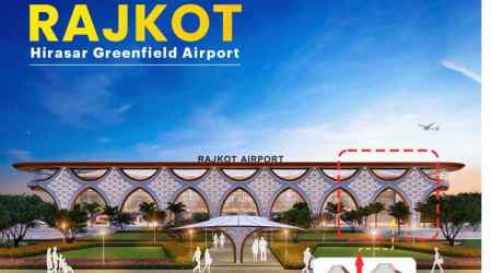 The building design of the under-construction Rajkot, Hirasar Greenfield Airport is inspired by various Heritage Buildings of the city. (@AAI_Official/Twitter)