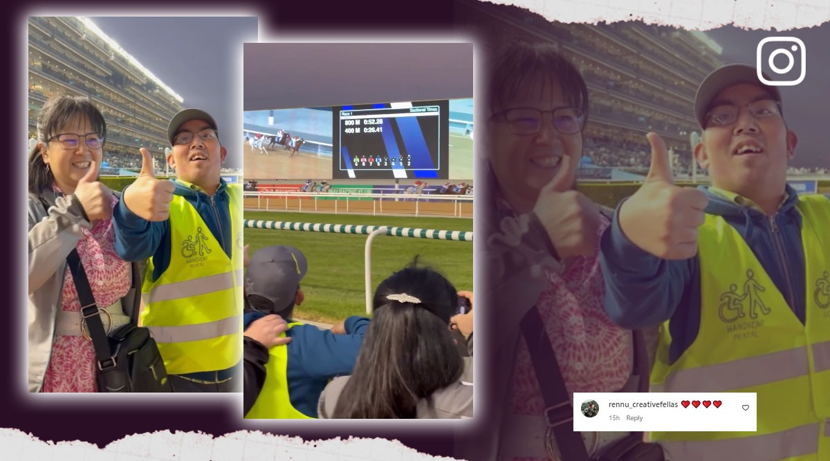 Specially-abled man enjoys horse racing in Dubai. His reactions win 