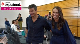 New Zealand Prime Minister Jacinda Ardern leaves with longtime partner Clarke Gayford