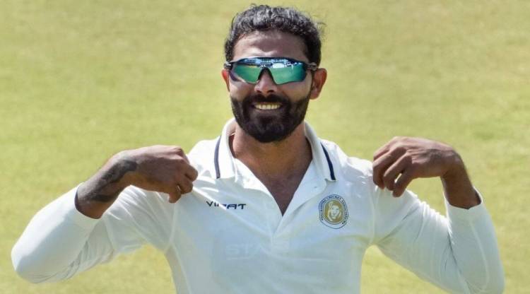 Saurashtra captain Ravindra Jadeja during the 1st day of Ranji Trophy cricket match between Tamil Nadu and Saurashtra, in Thiruvananthapuram, Tuesday, Jan. 24, 2023. (PTI)