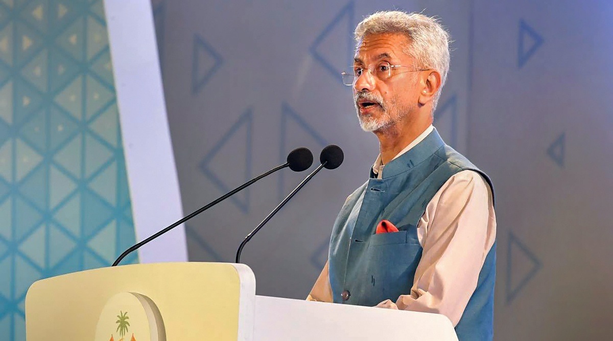 External Affairs Minister S. Jaishankar speaks during the ground-breaking ceremony of Hanimaadhoo International Airport Development Project, in Maldives, Wednesday, Jan. 18, 2023. (PTI Photo)