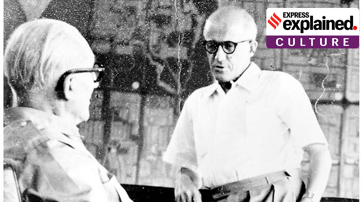 Le Corbusier, who planned Chandigarh, and his collaborator Pierre Jeanneret, standing.