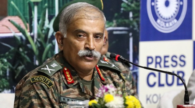 GOC-in-Chief, Eastern Command Lt General Rana Pratap Kalita in Kolkata on Friday. (Express Photo by Partha Paul)