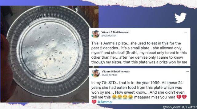 Man finds out why his mother used the same plate for over 20 years