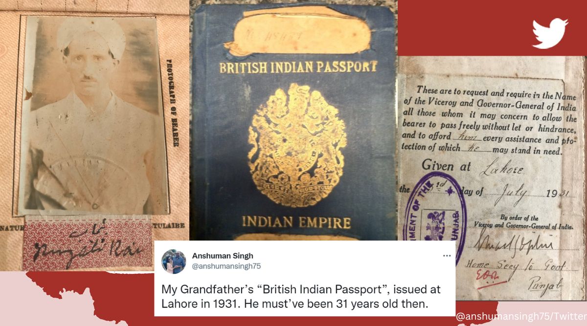 Man Shares British Indian Passport That Belonged To His Grandfather   Man Shares Grandfathers British Indian Passport From 1931 