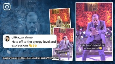 Man’s dance to ‘Badtameez Dil’ on son’s wedding sets internet on fire, groom's father dances to Badtameez Dil, Ranbir Kapoor, Yeh Jawaani Hai Deewani, wedding, Indian wedding, viral, trending, Indian Express