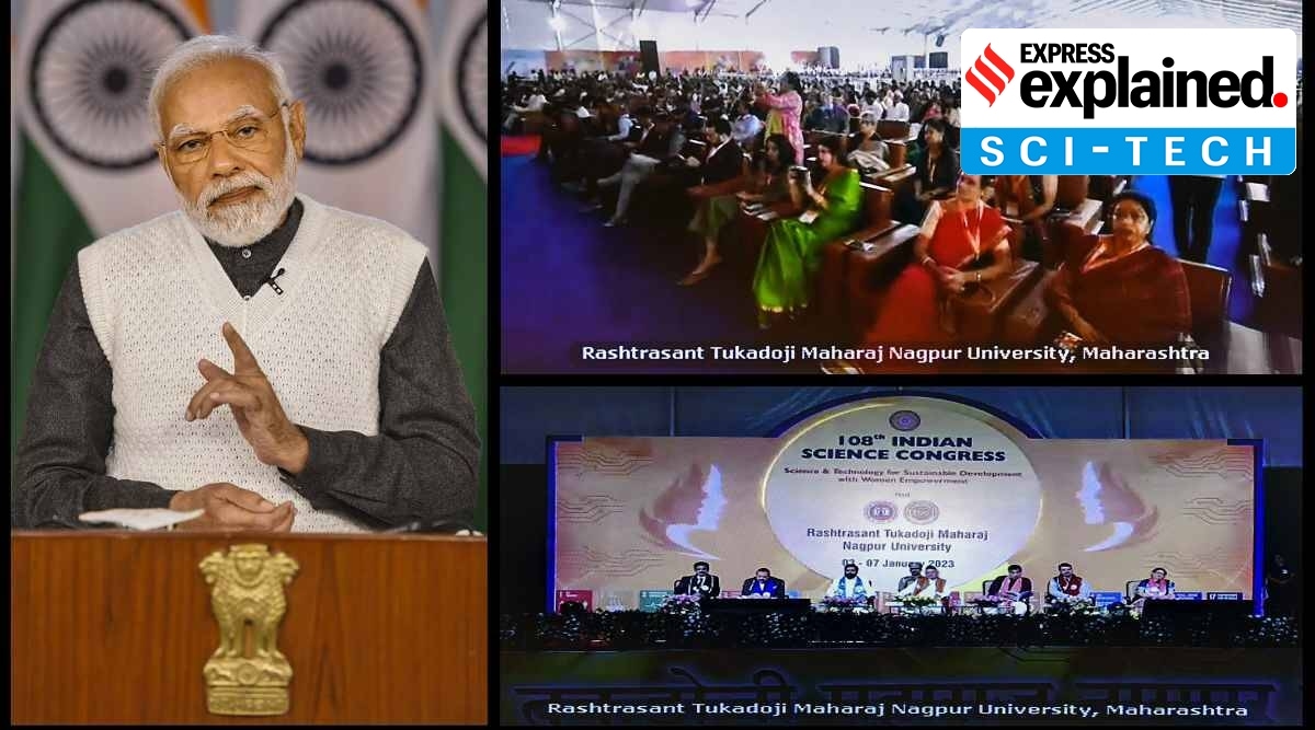 Prime Minister Narendra Modi addresses the 108th Indian Science Congress on the theme 'Science and Technology for Sustainable Development with Women Empowerment', via video conferencing, in New Delhi, Tuesday, Jan. 3, 2023. (PTI Photo)