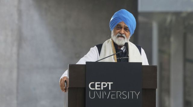 Montek Singh Ahluwalia, who was the chief guest at the event, said that city planning was going to become very crucial because “we can’t go down building metropolitan cities”.  (Express photo by Nirmal Harindran) 