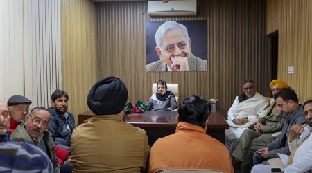 People's Democratic Party (PDP) President Mehbooba Mufti during a meeting at the party office, in Jammu, Monday, Dec. 26, 2022. (PTI/file photo)