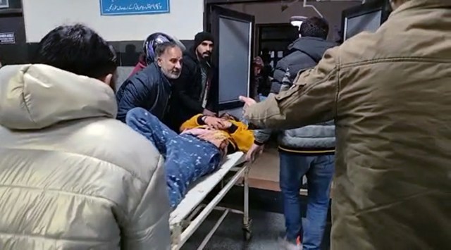 One of the injured being taken to a hospital in Rajouri. (ANI)