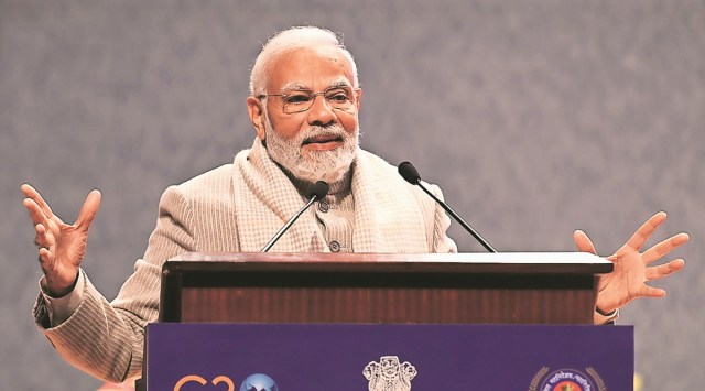 PM Narendra Modi at the DGP/ IGP meet. (Image Courtesy: Home Ministry)