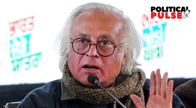 Congress leader Jairam Ramesh addresses a press conference at Khanaba, in Anantnag district, Friday, Jan. 27, 2023. (PTI Photo)