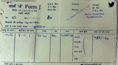wheat price, old bill of wheat, wheat at 1.6 rs per kg, wheat price in India, cost of wheat, fci, indian express