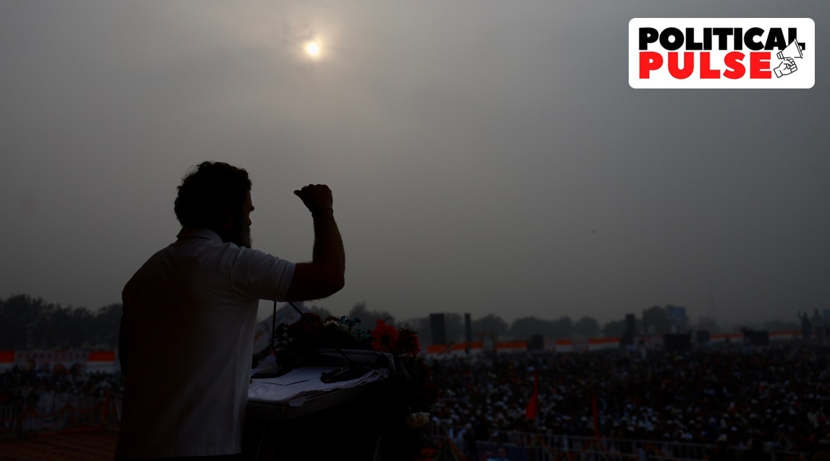 Senior Congress leader Rahul Gandhi addressing a rally during the Bharat Jodo Yatra on January 6. (Twitter/ @incindia)