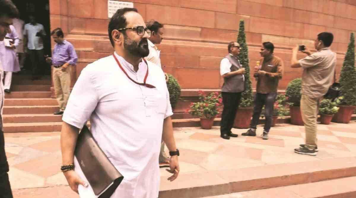 Minister of State for Electronics and IT Rajeev Chandrasekhar said the draft amendments to IT Rules are in pursuance of the government's commitment to an open, safe and trusted and accountable internet. (Express Photo) 
