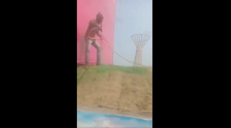 Indian Youth Congress president B V Srinivas on Sunday shared the video on Twitter. (Screengrab)