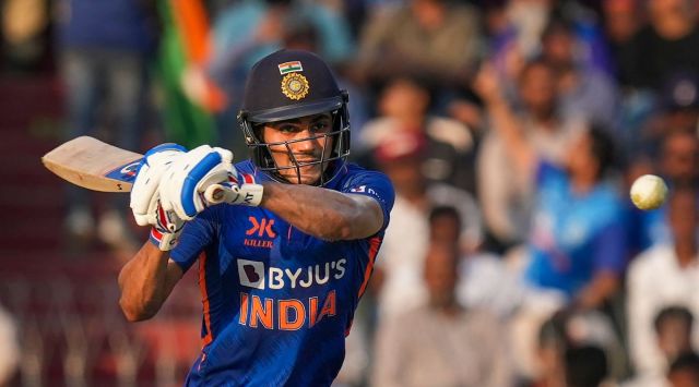  India's Shubman Gill plays a shot during the first ODI cricket match between India and New Zealand, at Rajiv Gandhi International Cricket Stadium, in Hyderabad. (PTI)