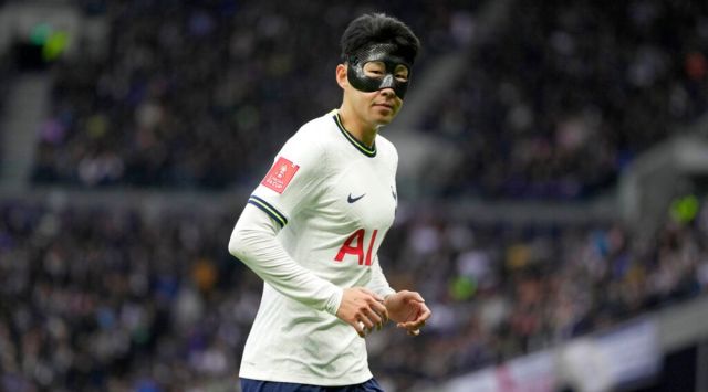 Tottenham's Son Heung-min runs during the English FA Cup soccer match between Tottenham Hotspur and Portsmouth at Tottenham Hotspur Stadium in London, Saturday, Jan. 7, 2023. (AP Photo/Kin Cheung)