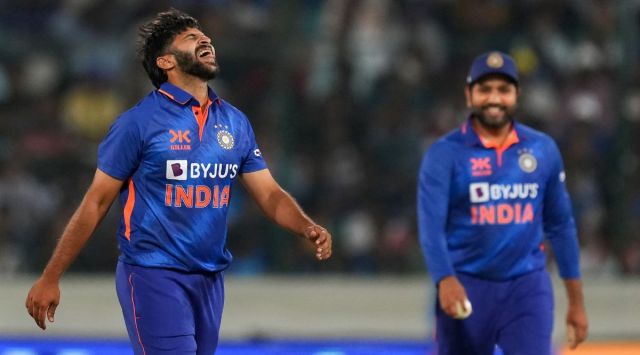  India's Shardul Thakur during the first ODI cricket match between India and New Zealand, at Rajiv Gandhi International Cricket Stadium, in Hyderabad, Wednesday, Jan. 18, 2023. (PTI)