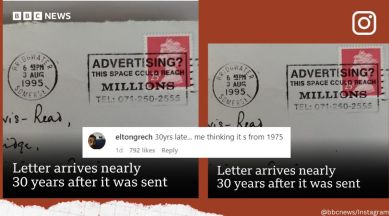 Letter arrives 30 years after it was sent