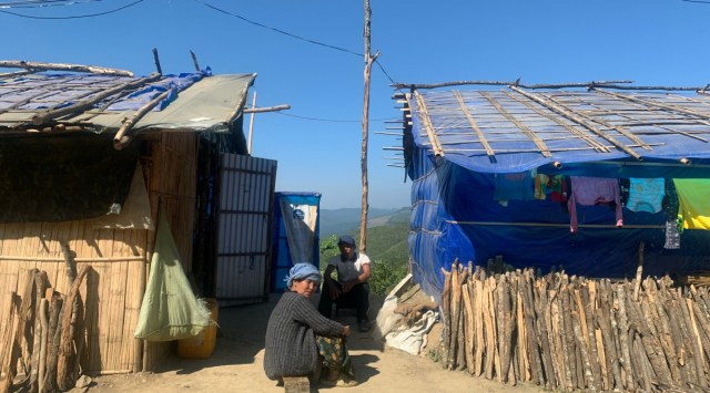 A refugee camp at Mizoram’s Farkawn village in Champhai district, close to the border with Myanmar (Express photo by Tora Agarwala).